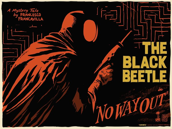 Image of The Black Beetle NWO Lobby Card Mondo Screen Print 18x24