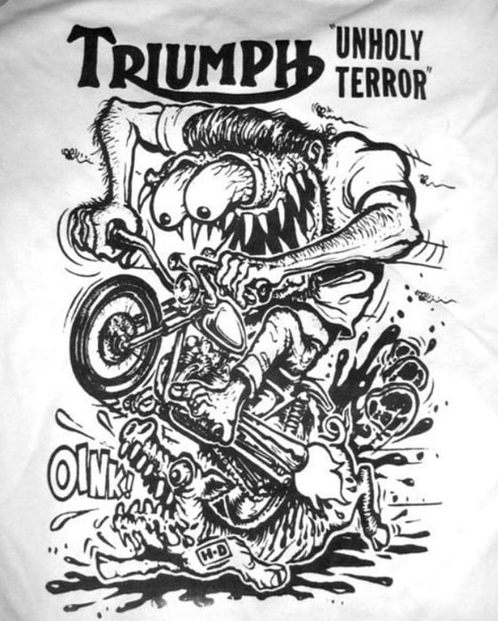 Image of Triumph Unholy Terror or Do it in the Dirt Gold Star tee