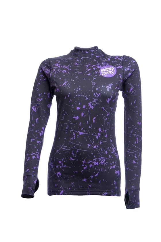 Image of Womens Purple Splashed Paint Thermal Top