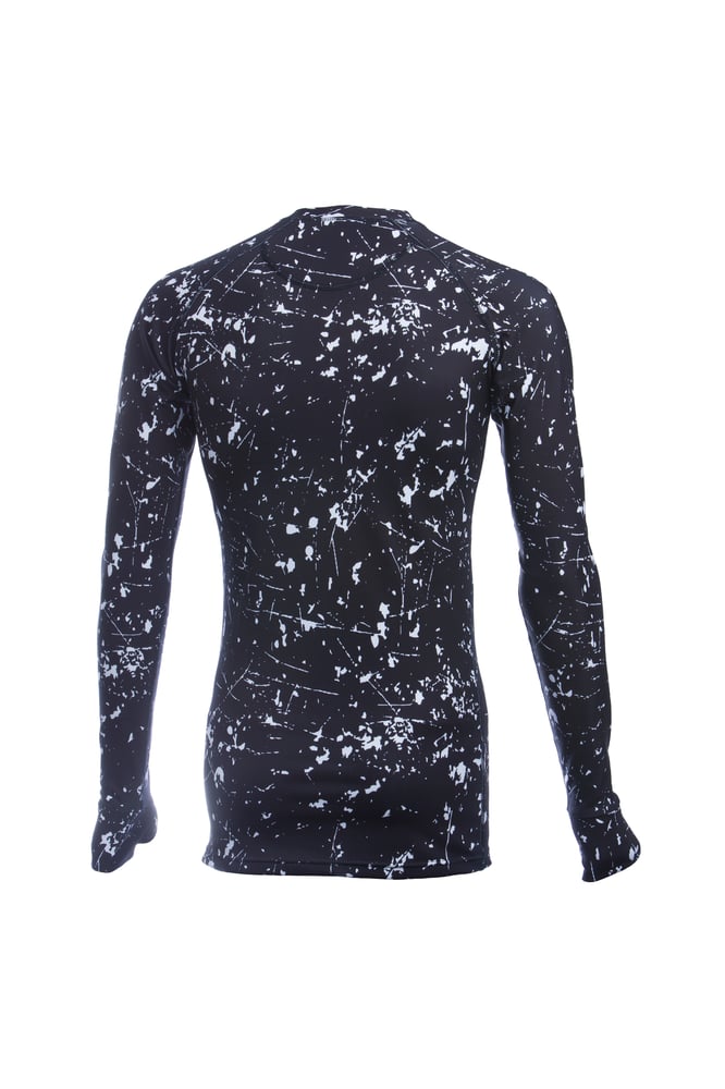 Image of Mens White Splashed Paint Thermal Top