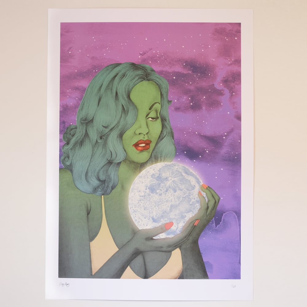 Image of "MOONTAN" A2 LIMITED EDITION INDIGO PRINT