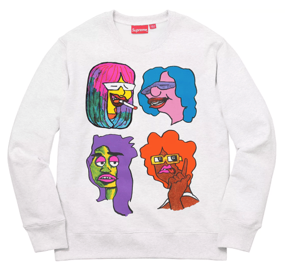 Image of Supreme Gonz Heads Crewneck (Ash Grey)
