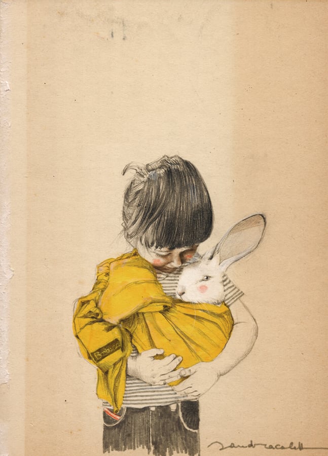 Image of Barbara with white rabbit print