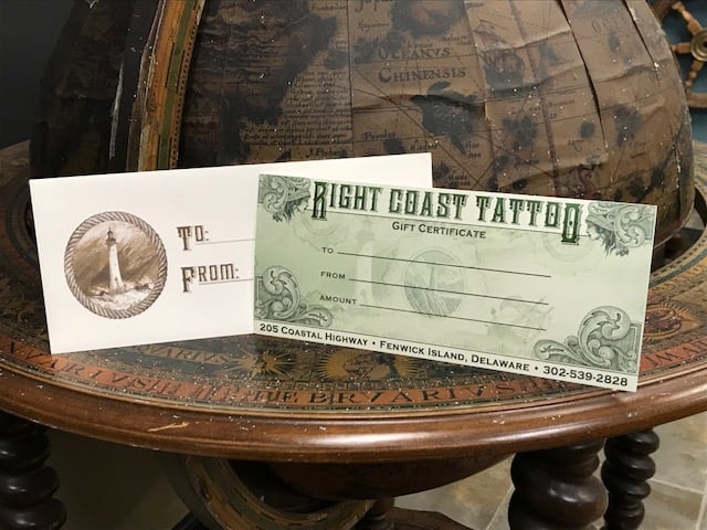 Image of Right Coast Tattoo Gift Certificate