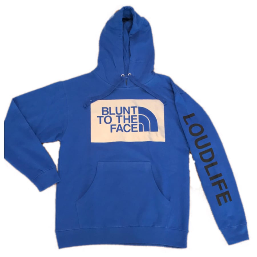 Image of 3m (reflector) Blunt to the face Hoodie Royal/silver