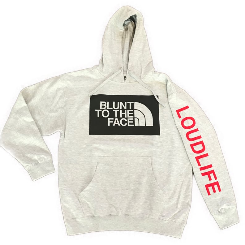 Image of 3m (reflector) Blunt to the face Hoodie Grey/blk/Red