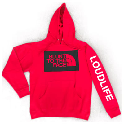 Image of 3m (reflector) Blunt to the face Hoodie Red/Black/white