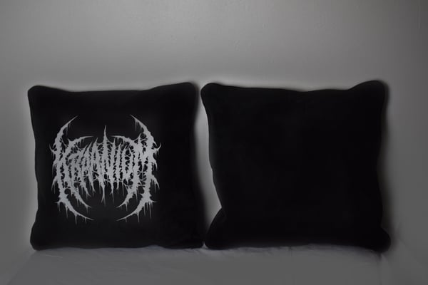 Image of Kraanium - LOGO - Black cushion with white print