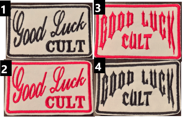 Image of Good Luck Cult iron-on patch.