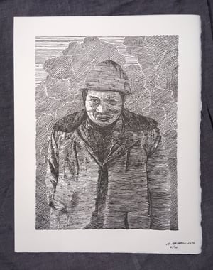 Image of A Shipyard Worker, Nantong China- Letterpress Print