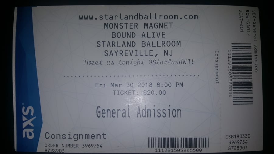 Image of BoundAlive w/ Monster Magnet at Starland Ballroom