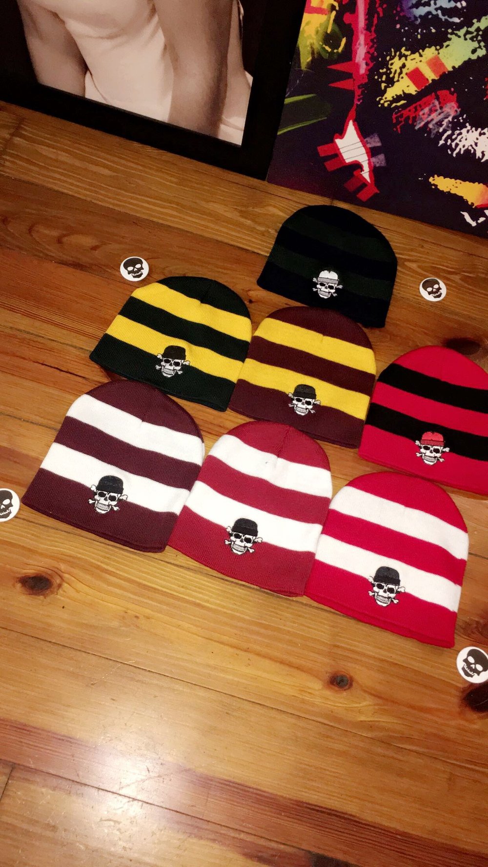 Image of Striped Skull Beanie