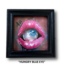 Image 5 of ‘HUNGRY EYES’ MINI FRAMED ACRYLIC PAINTING 4”x4”