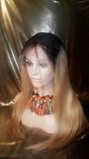 Image 2 of Virgin Brazilian Straight T1b/613/27HL Front Lace Wig