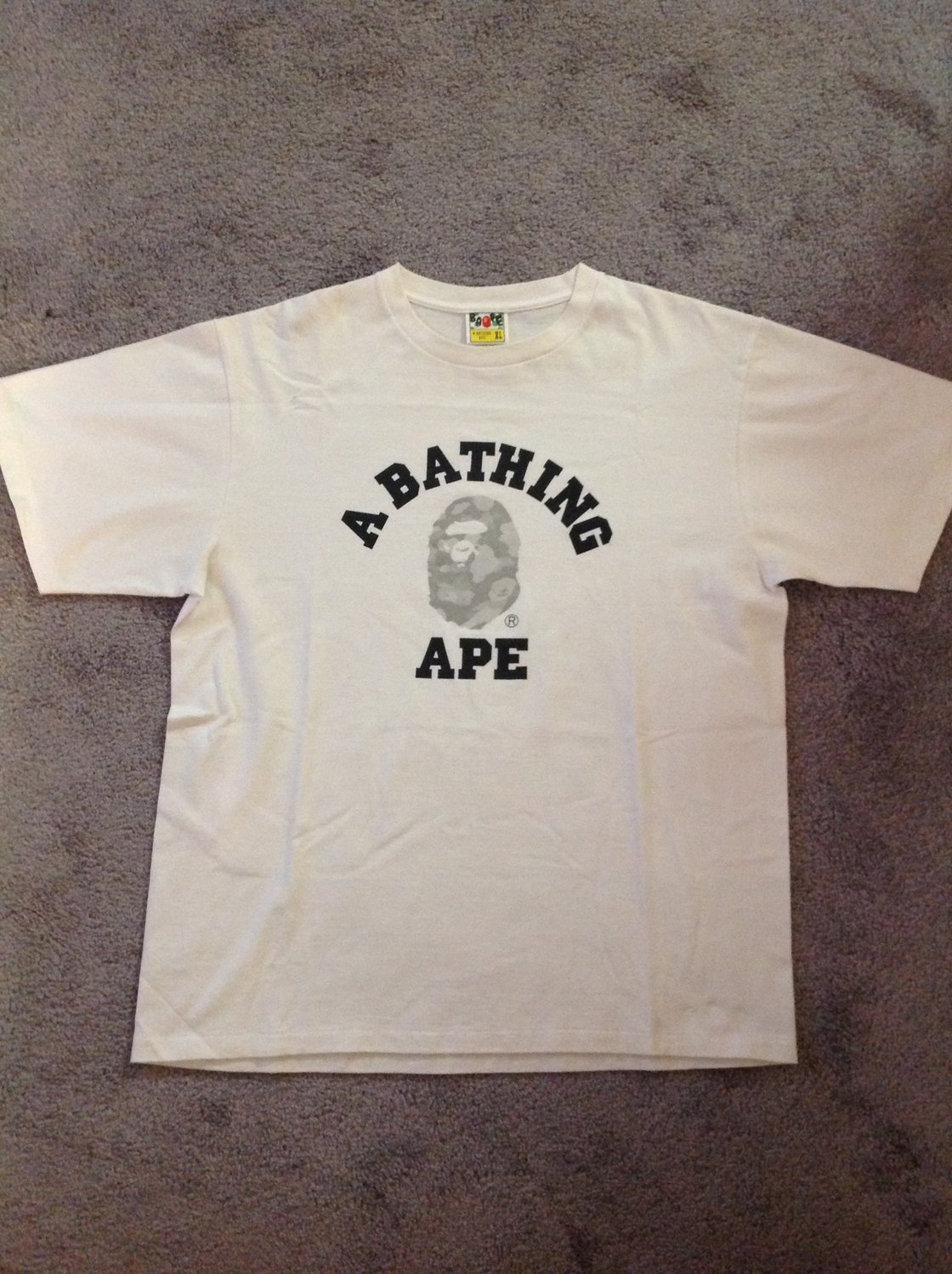 bape college tee white