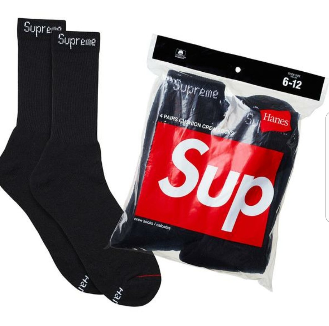 supreme hanes socks red