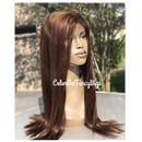 Image 4 of Virgin Brazilian #4 Cinnamon Brown Front Lace Wig