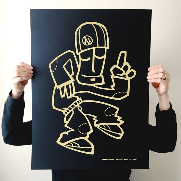 Image of 'A1 LOVE' BLACK GOLD SCREEN PRINT