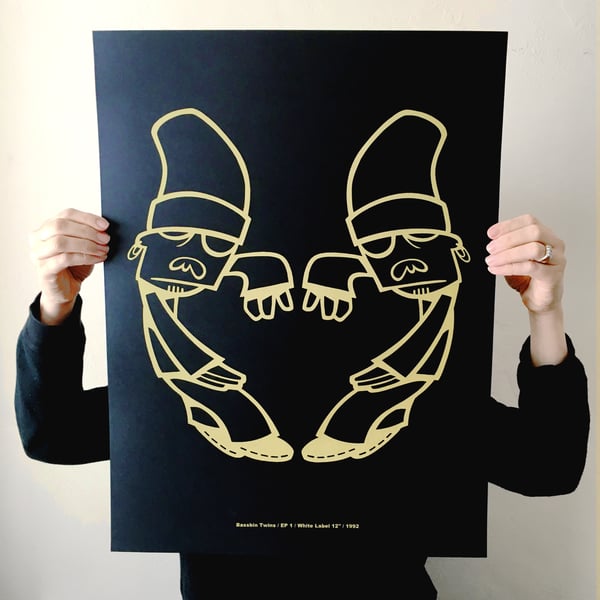 Image of 'TWINS LOGO' BLACK GOLD SCREEN PRINT