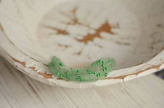 Image of Green mohair and beads headband