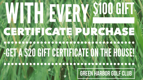 Image of $25, $50, $100 and $250 GHGC Golf Gift Certificates -