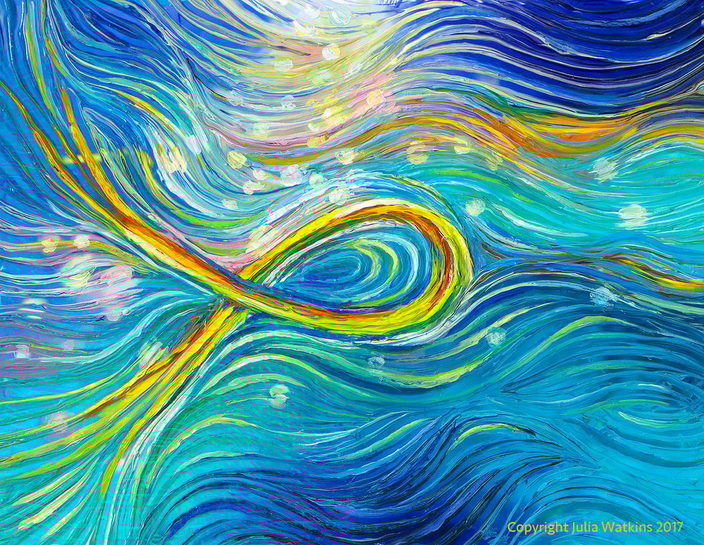 Image of The Miracle Fish - Personal Transformation Painting - Giclee Print