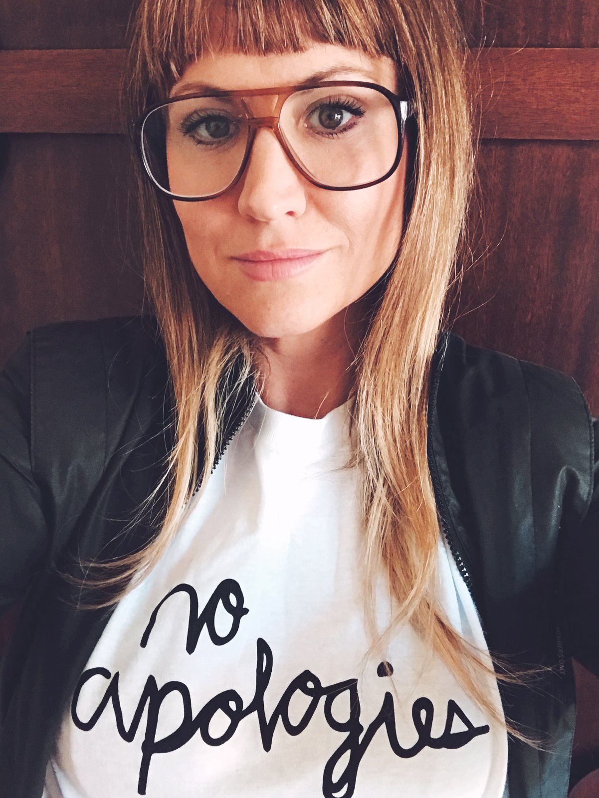 white tee black writing