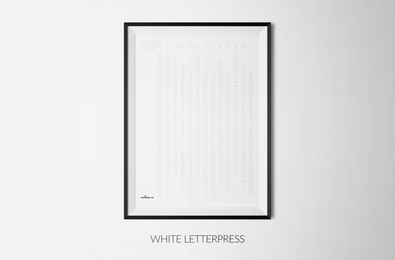 Image of ANTITHESIS WHITE LETTERPRESS DRAW-YOUR-DAYS 2018 CALENDAR
