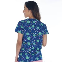 Image 3 of 3 Pocket V-Neck Scrub Top -Love Our Planet 