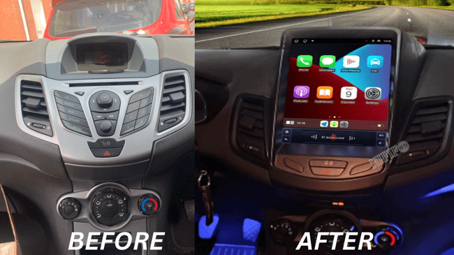 Tesla Screen CarPlay Android Auto Headunit Sat-Nav Ford Fiesta MK7 MK7.5  2009-2017 Radio WIFI BT