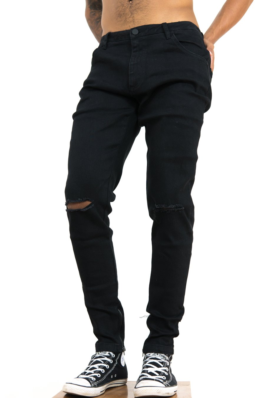 Image of Weeknd ™ Distressed Tapered Jean