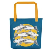 Image 1 of All-Over Print Tote Sea Robin Blue