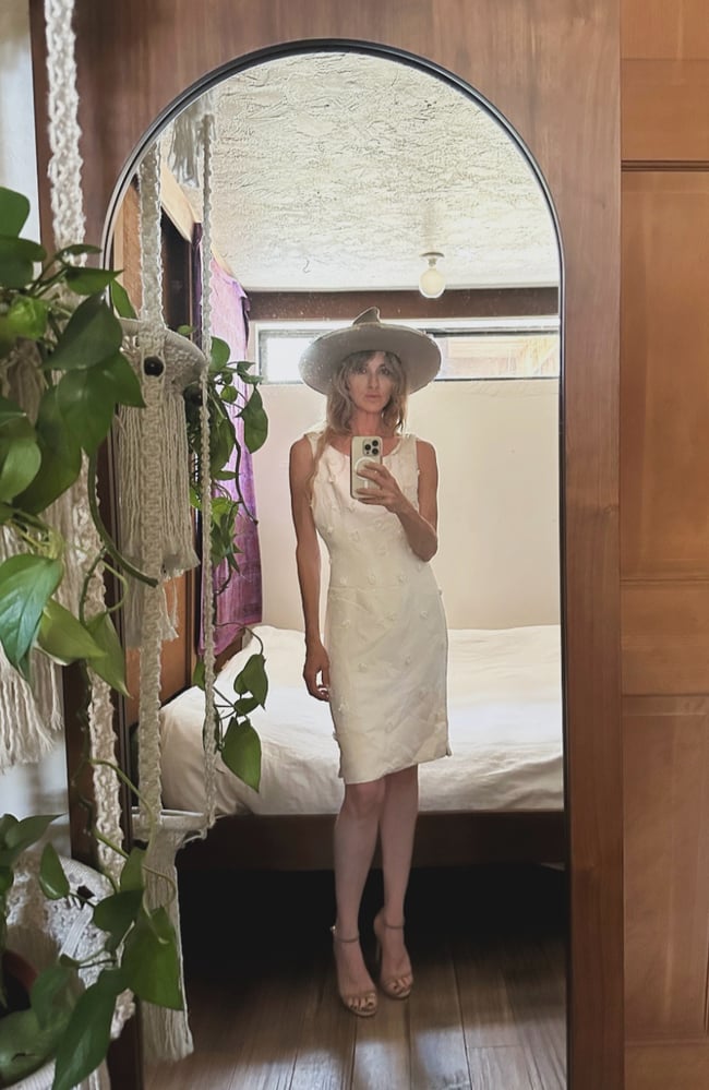 1960s hand beaded fine crepe wedding sheath dress 