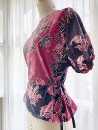 Image 1 of Holly Stalder Vintage Batik Fabric Tie Side Shirt 