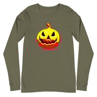 Image 15 of Long Sleeve Tee (Adult M/F) - Jack O Lantern Vintage Red-Yellow