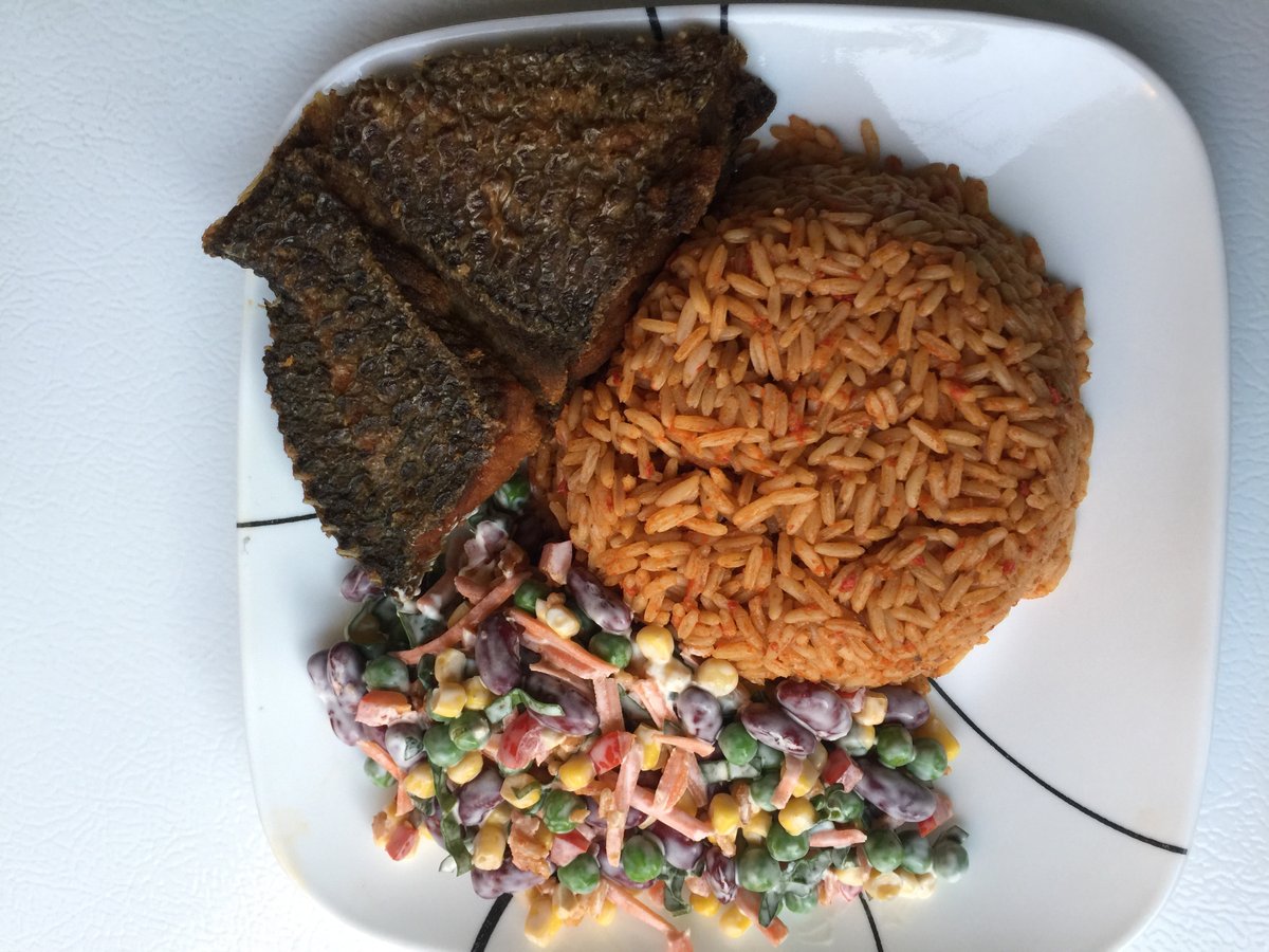 Image of Jellof Rice, fish & Salad