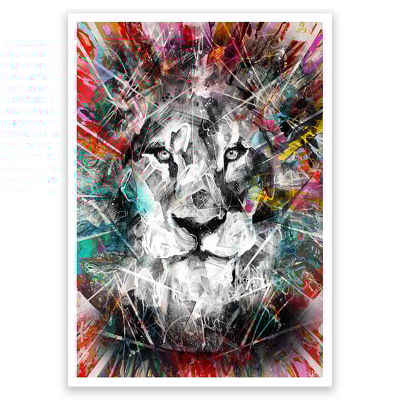 Image of Lion Colour Splash OPEN EDITION PRINT - FREE WORLDWIDE SHIPPING!!!