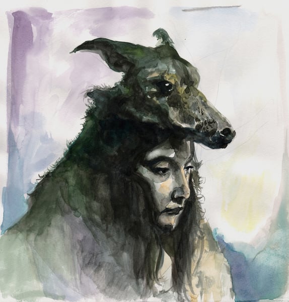 Image of Girl with the animal head