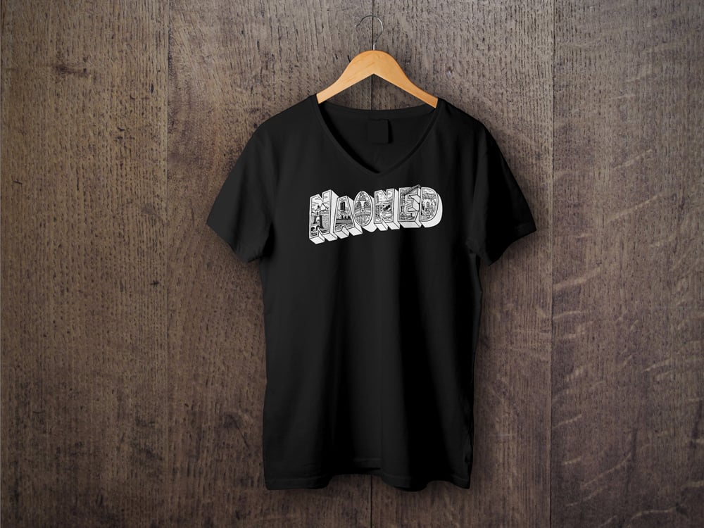 Image of Débardeur ou T-shirt Femme col V noir NAONED — Version "Gwenn ha Du"
