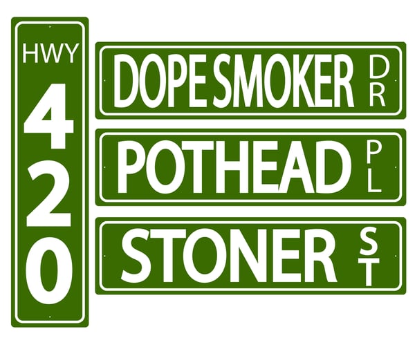 Image of Cannabis Themed Street Signs