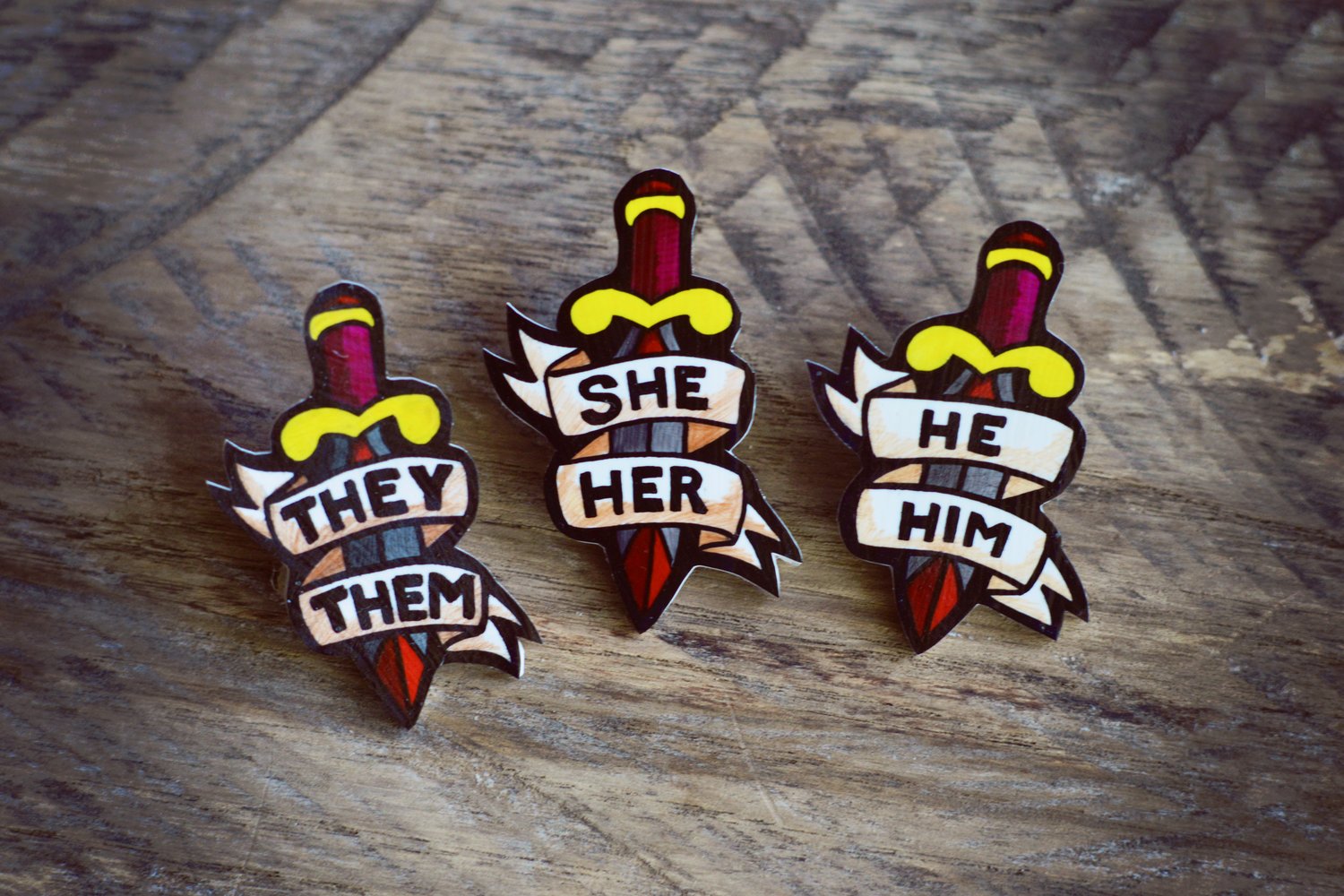 Image of Dagger Pronoun Pin