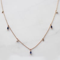 Image 1 of Sapphire Marquise Drop Necklace