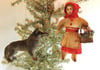 Red Riding Hood and Wolf Ornament Set of 2