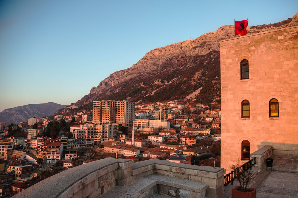 Image of Krujë, Albania at sunset