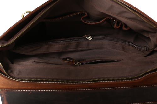 Image of Vintage Men Leather Briefcase, Messenger Bag, Laptop Bag 0341