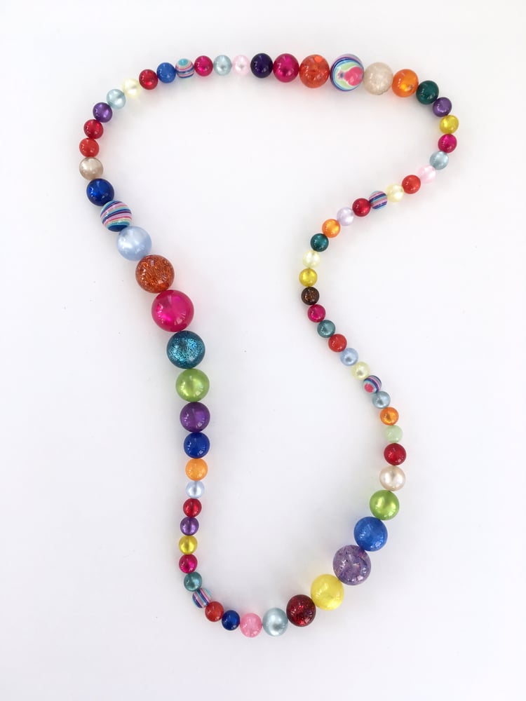 Image of FLORIAN LADSTAETTER (AUSTRIA) LONG MULTICOLOR BEAD 32" NECKLACE