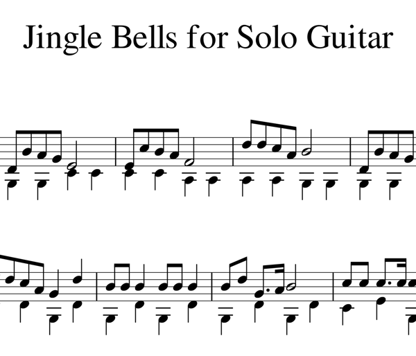 Image of Jingle Bells for Solo Classical Guitar (DIGITAL DOWNLOAD)