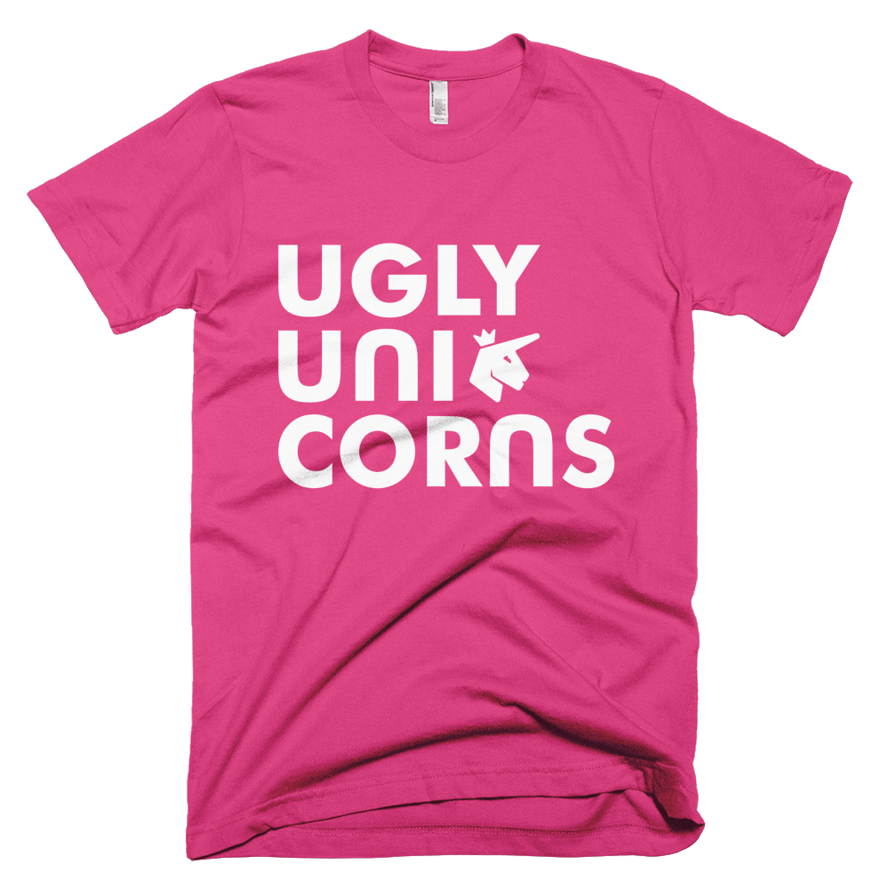 Image of Ugly Unicorns Stacked Logo Pink Tee - Unisex