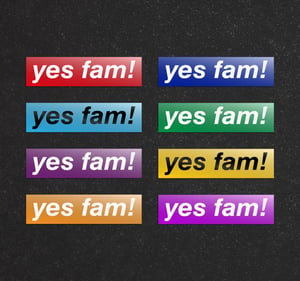 Image of yes fam! Board Stickers x 4