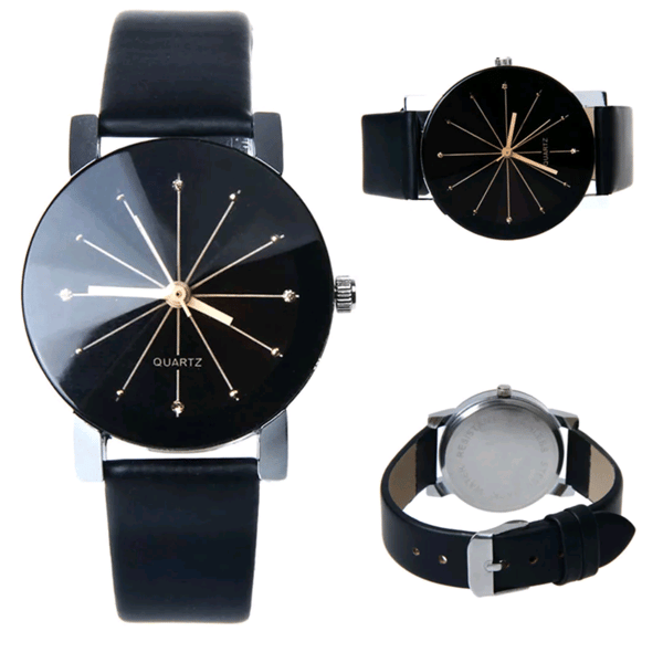 Image of Black quartz watch